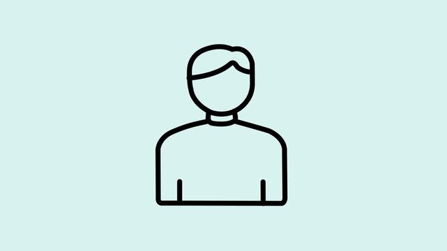 Simple Customer Account Profile Outline Icon Animation