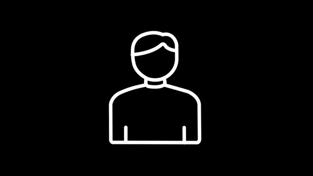 Simple Customer Account Profile Outline Icon Animation