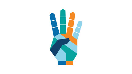 Fototapeta premium Colorful Geometric Hand Gesture