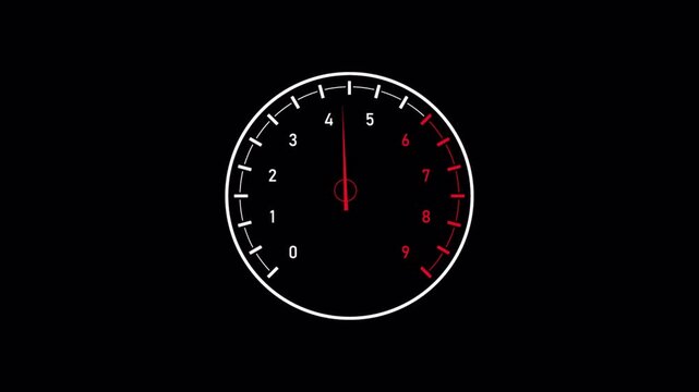 Digital speed meter icon sign animation on transparent background, Hud speedo meter dashboard sign animated in 4k.