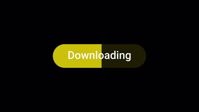 Download progress bar button icon sign animation on transparent background, downloading icon bar animated with alpha channel.
