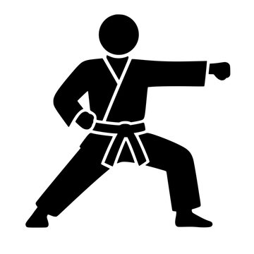 Uniform martial art icon flat outline in black