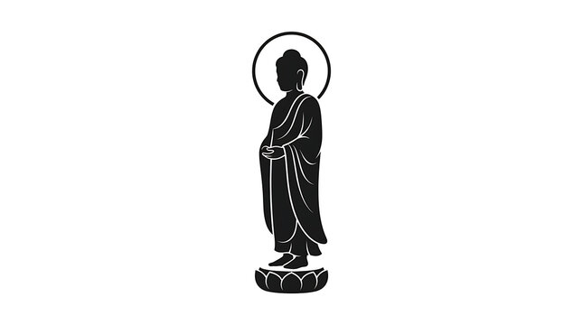 Buddha statue standing in meditation pose