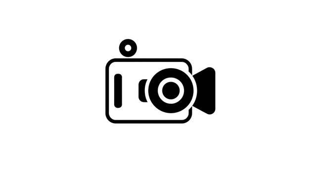 Minimal camera icon with recording light