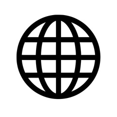 Obraz premium Website globe icon flat outline in black