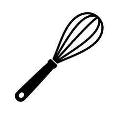Fototapeta premium Whisk icon flat outline in black
