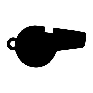 Whistle icon flat outline in black