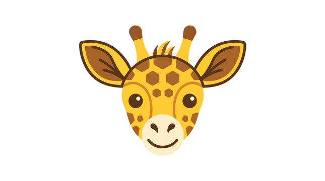 Cute giraffe head vector illustration isolated on white