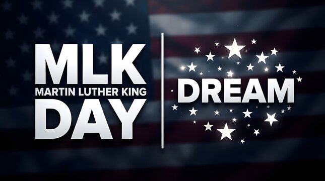 Martin luther king jr day celebration with patriotic american flag background and dream concept