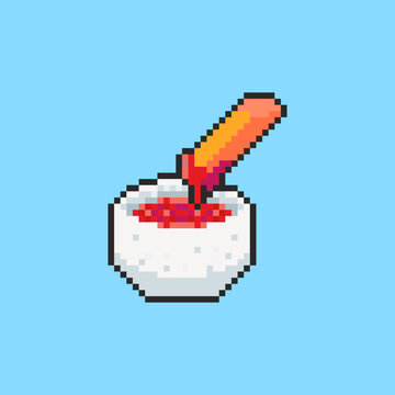 Pixel art French Fries in a Cup game asset design