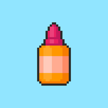 Pixel art Glue Bottle with Cap game asset design