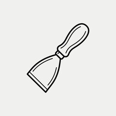 Obraz premium Doodle of a Spatula Tool on a Light Gray Background