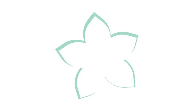 Green leaf segment animation video on a white background