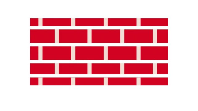 Geometric pattern with red and white squares animation video on a white background