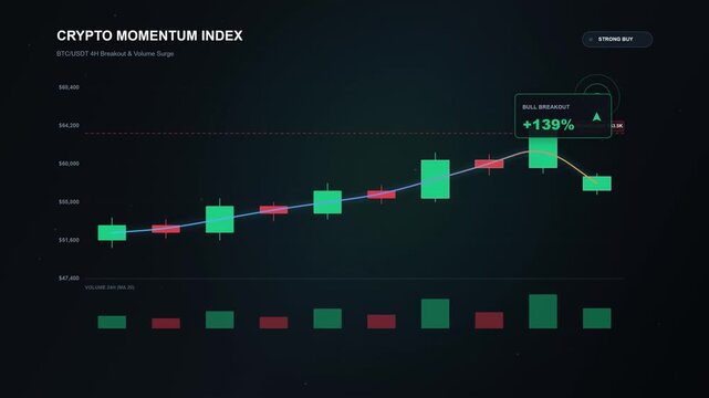 crypto market momentum index with candlestick