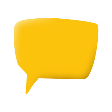 Hand drawn yellow speech bubble shape isolated on transparent background