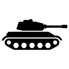Obraz premium Iconic vector illustration design of a modern combat tank with its barrel pointed forward, showcasing military power