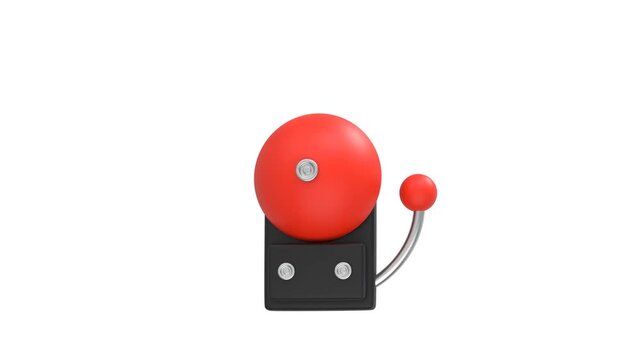 School bell icon 3d rendering animation on 4k