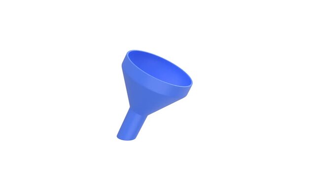 Funnel  icon 3d rendering animation on 4k