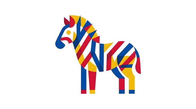 Modern geometric zebra logo icon isolated on white background