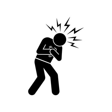 Vector Illustration of a Man Experiencing Severe Chest Pain and Heart Attack
