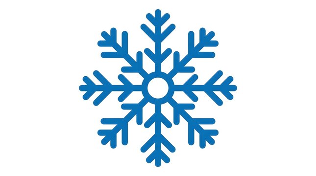 Simple blue snowflake icon isolated on white background