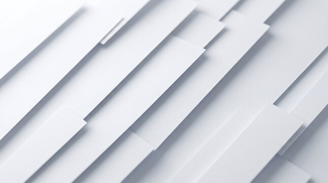 Abstract background with overlapping white rectangular shapes and soft shadows, creating a modern minimalist 3d composition with clean geometric lines