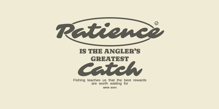 Retro vintage typography streetwear design. Angler typography slogan for print, jersey, tee, hat, t-shirt, sweatshirt, hoodie, wall art for clothing brand design - Vector