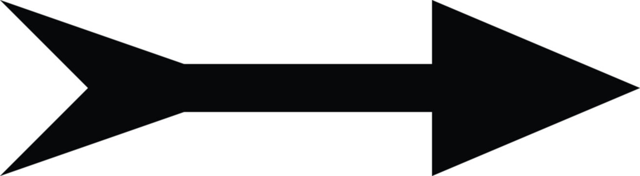 Black Arrow Pointing Right on White Background Symbolizing Direction and Progress