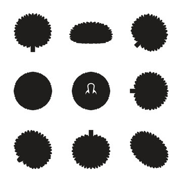 Pom poms silhouette icons set for cheerleader and sports design