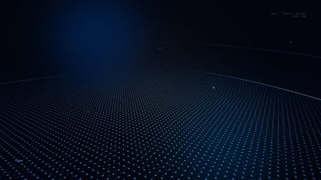 Futuristic cyberspace grid glowing softly in deep blue hues representing advanced technology and digital communication networks for enterprise business presentations and software interface