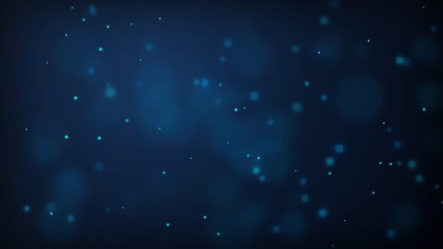 A mesmerizing display of softly glowing blue particles drifts gracefully through the infinite darkness, creating an ethereal and magical atmosphere filled with floating specks of shimmering