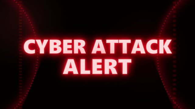 A bold, glowing red digital alert sign displaying an urgent cyber attack warning message to inform and protect viewers from potential online threats
