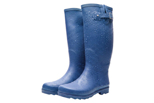 Pair of Wet Blue Rubber Wellington Boots
