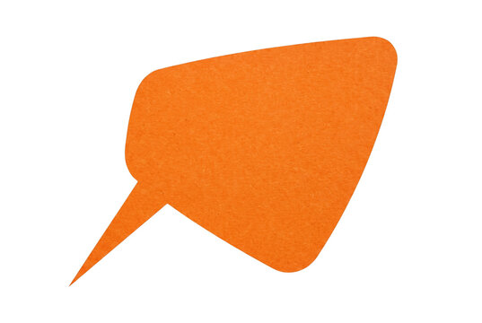 Vibrant Orange Paper Speech Bubble