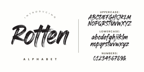 Rotten brush script font design for horror book covers and posters © happy