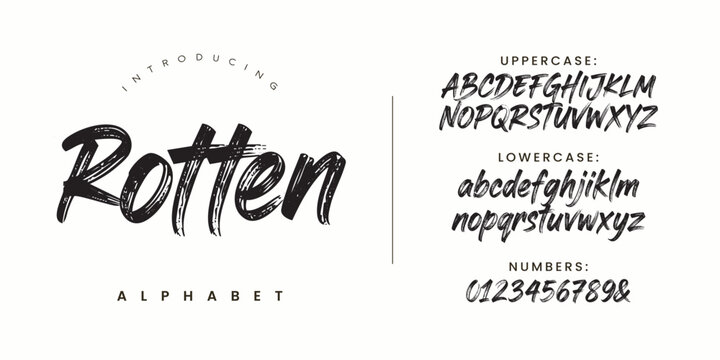 Rotten brush script font design for horror book covers and posters