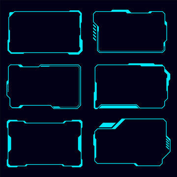 Blue frame HUD technology cyberpunk design element