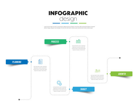 Timeline infographic for presentation template concept business icon 4 option.