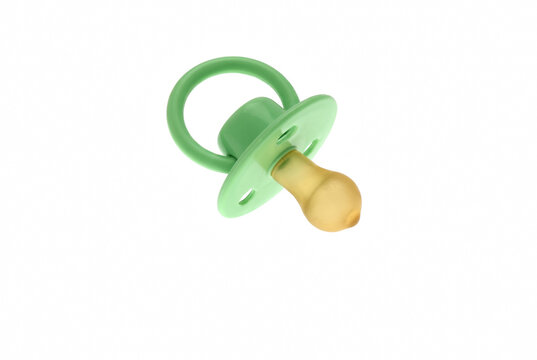 Light Green Baby Pacifier with Translucent Yellow Nipple