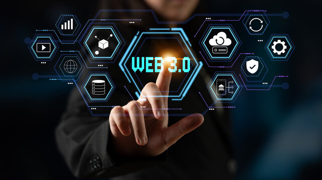 A futuristic user interface for Web 3.0 technology and applications. An overview of decentralized services like DeFi, cloud storage, and security. Motif