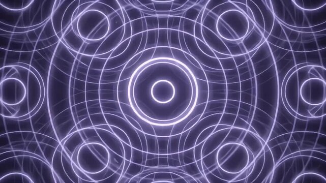 Purple neon concentric rings expanding outward glow