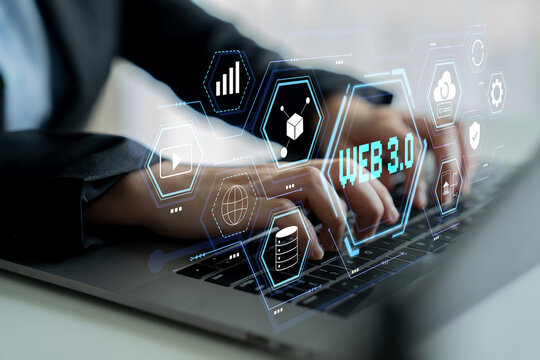 A futuristic user interface for Web 3.0 technology and applications. An overview of decentralized services like DeFi, cloud storage, and security. Motif