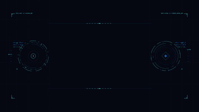HUD Futuristic Interface Digital Tech Display Blue Vector Frame Overlay