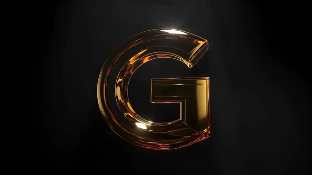Golden Letter G Logo Animation on Black Background Cinematic Luxury Branding Intro