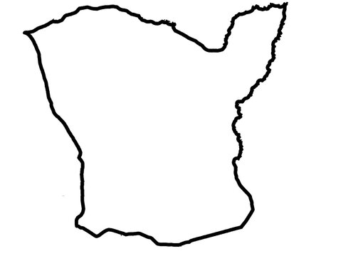 Pagar Alam City Map Silhouette &ndash; Geographic Outline of South Sumatra, Indonesia