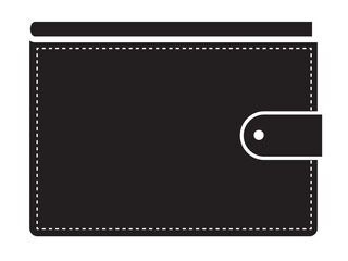 Fototapeta premium Wallet Icon Black Silhouette Vector Illustration Isolated