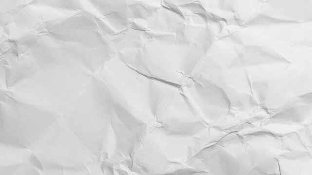 Minimalist white paper texture background, White crumpled paper stop motion background texture. looping paper textures. Close up of a crumpled, crumpled white paper texture animation