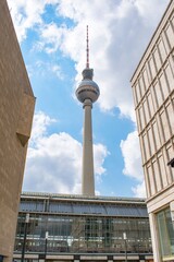 Berlin TV Tower (Fernsehturm) viewed from below against a clear sky © Pavel Jiranek