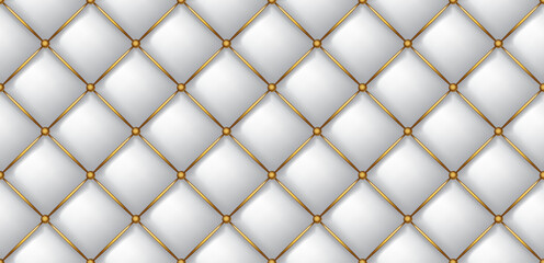 Fototapeta premium Quilted background. Upholstery quilted background. Quilted leather texture background. Seamless texture quilted background. Vector illustration